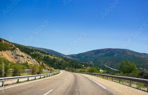 Autov  a A-52. Road  horizon  car. Spain. Picture taken     29 july 2017.