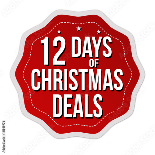 12 days of Christmas deals label or sticker