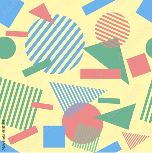 Abstract memphis seamless pattern vector