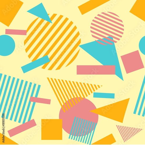 Abstract memphis seamless pattern vector