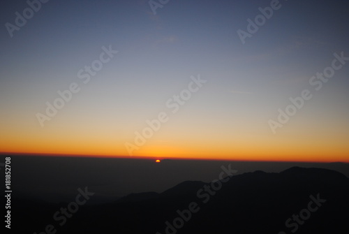 The sun rises at the top of the Prau mountain, dieng wonosobo © aidil