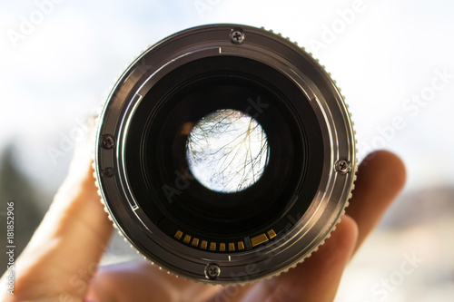 Obraz na płótnie view through the camera lens w salonie