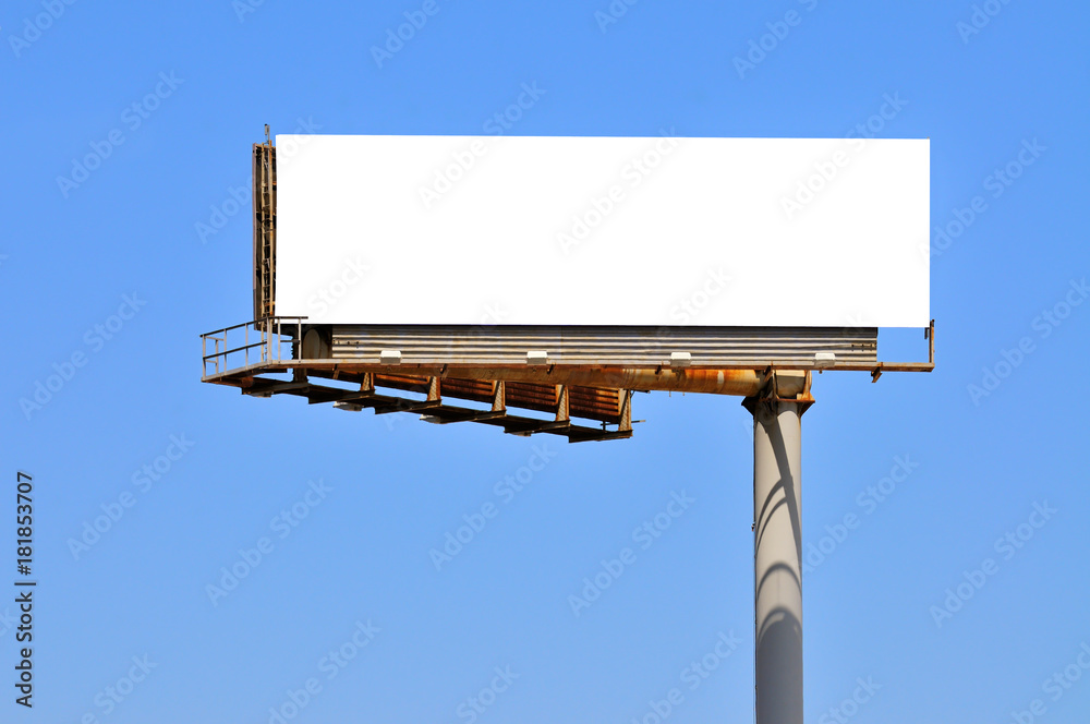 Large Billboard On Clear Blue Sky - obrazy, fototapety, plakaty 