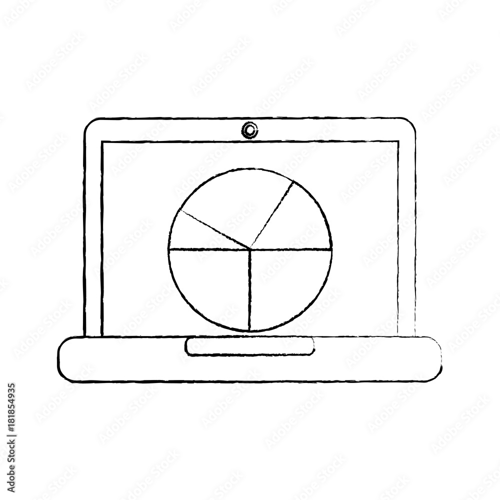pie graph chart on laptop screen icon image vector illustration design pie graph chart on laptop screen icon image vector illustration design