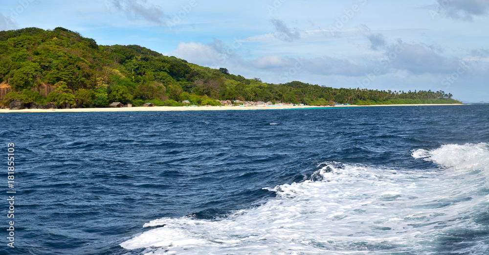 a view from boat and the pacific ocean a view from boat and the pacific ocean