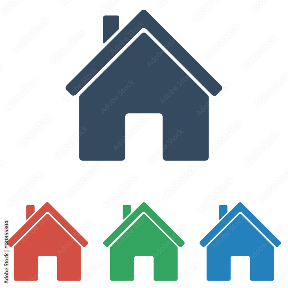 Home icon set - simple flat design isolated on white background, vector Home icon set - simple flat design isolated on white background, vector