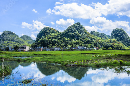 The beautiful countryside scenery in summer