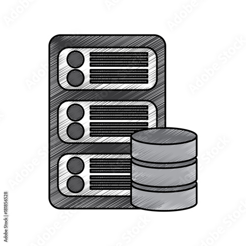 data base center server hosting network icon vector illustration