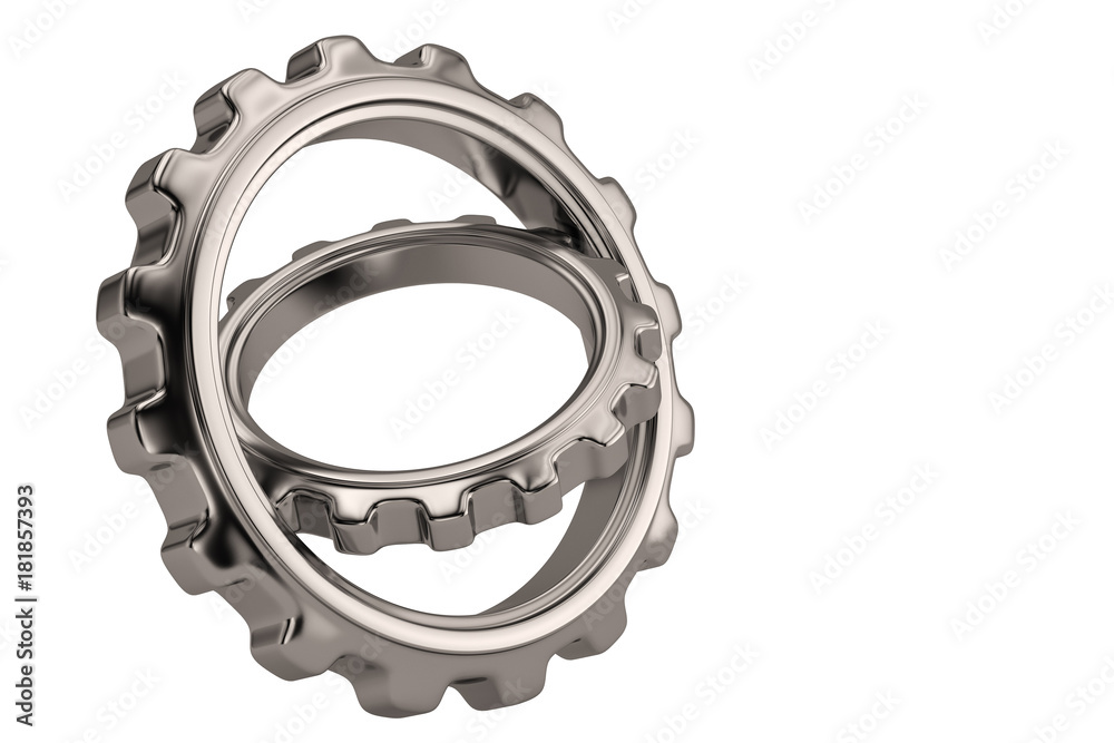 Steel gears on white background. 3D illustration. Steel gears on white background. 3D illustration.