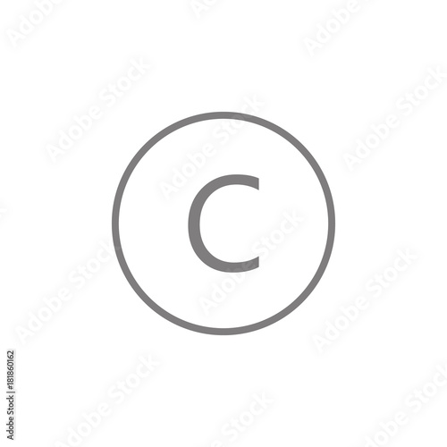 letter C in round icon. Web element. Premium quality graphic design. Signs symbols collection, simple icon for websites, web design, mobile app, info graphics photo