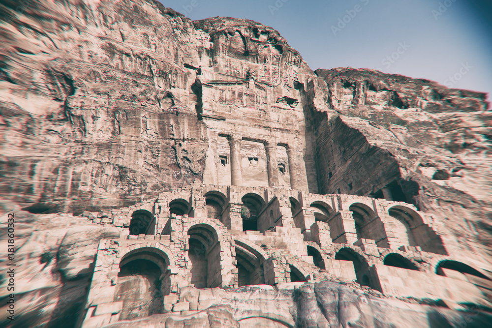 tomb in the antique site of petra in jordan