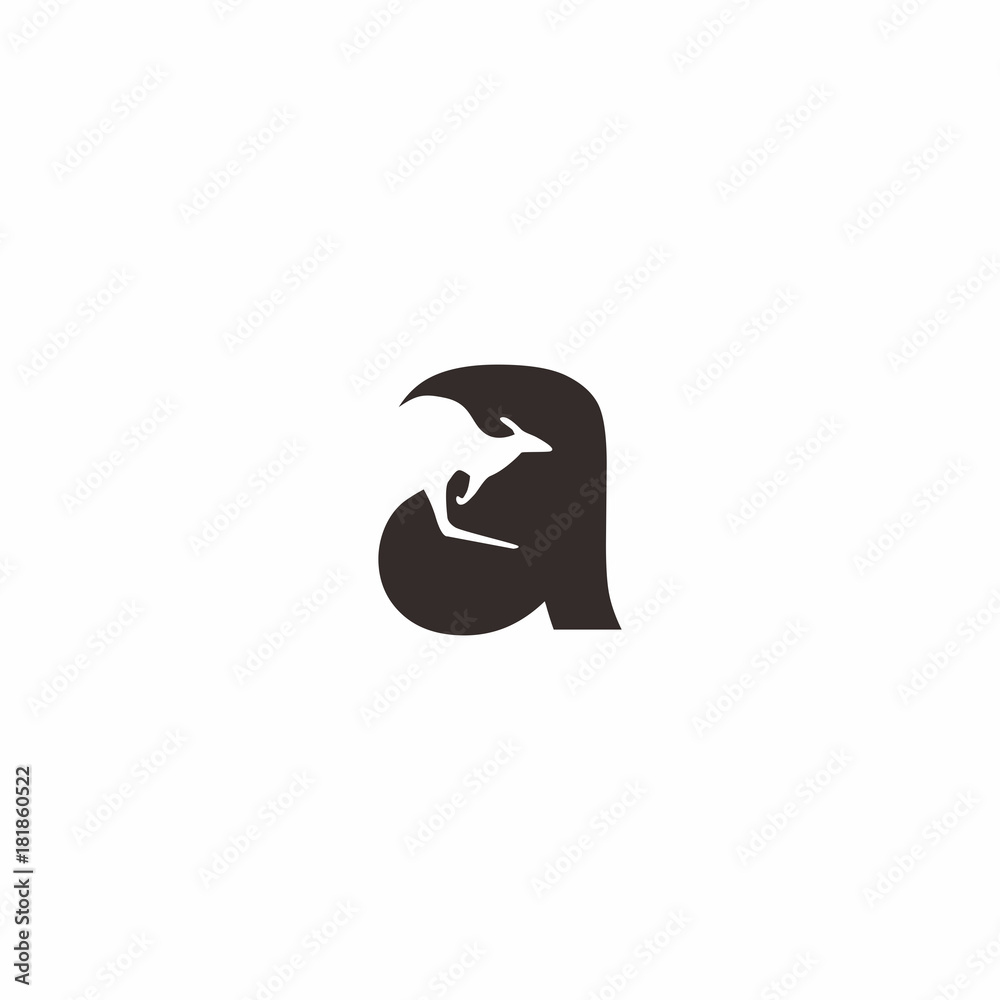 Naklejka premium a letter kangaroo logo vector