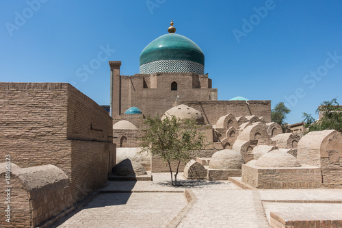 Ancient mosque (Pahlavan Mahmud mosque) in the old town of Khiva, Uzbekistan