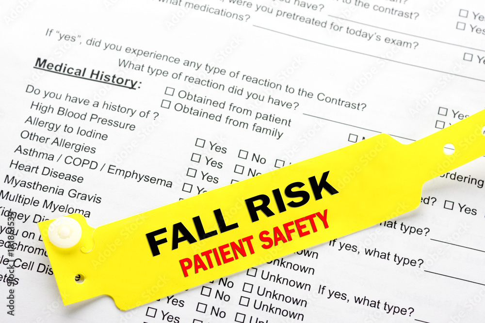 Fall Risk Patient Safety With Hospital Paperwork Stock Photo | Adobe Stock