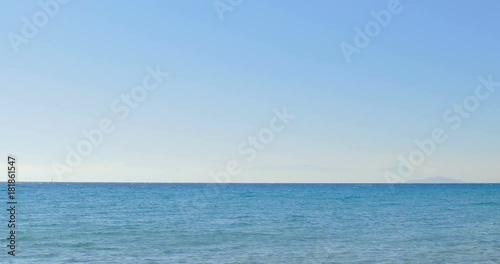 Panoramic sea view at summer sunny day. Sea landscape.