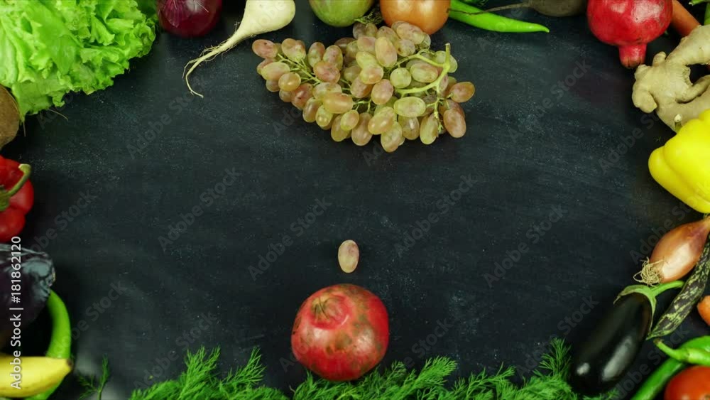 Vitamins & minerals fruit stop motion