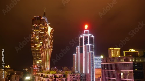 Grand Lisboa in Macau at Night