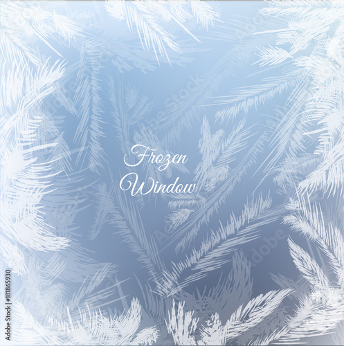 Frozen window background. Vector EPS10.