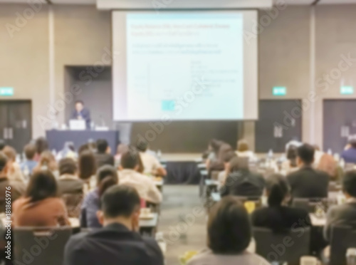 Wallpaper Mural Motion blur of view of seminar with audience in a seminar room Torontodigital.ca