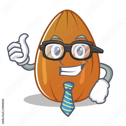 Businessman almond nut character cartoon
