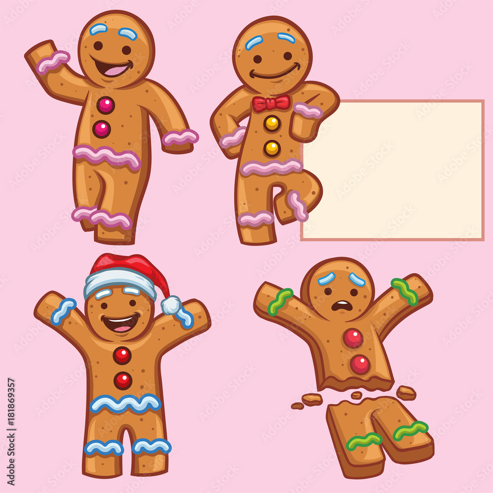 ginger bread character set ginger bread character set