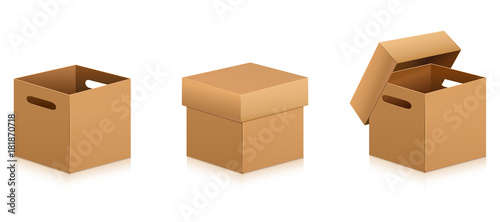 Carton box. Delivery and packaging. Transportation, shipping. © Алексей Федотов