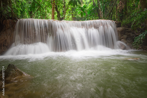 Waterfall hua mae kamin in tropical forest at Erawan national park Kanchanaburi province  Thailand