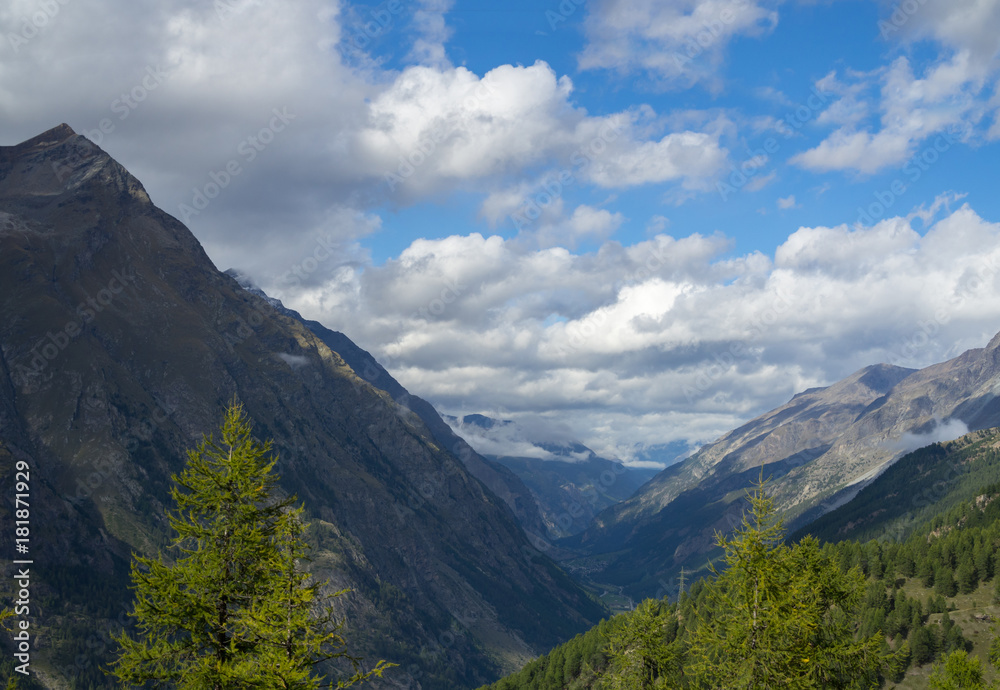 Fototapeta premium Mountains around Gorner Glacier, Switzerland