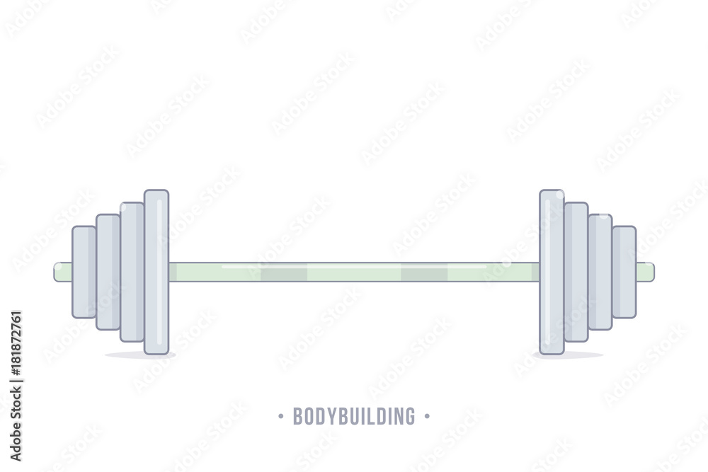 Barbell weight training equipment. Flat vector icon for apps and websites. Realistic cartoon style. Barbell weight training equipment. Flat vector icon for apps and websites. Realistic cartoon style.