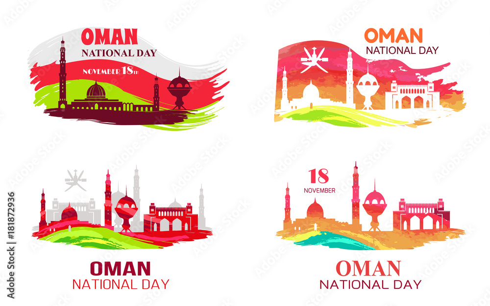 Oman National Day 18 November Vector Illustration