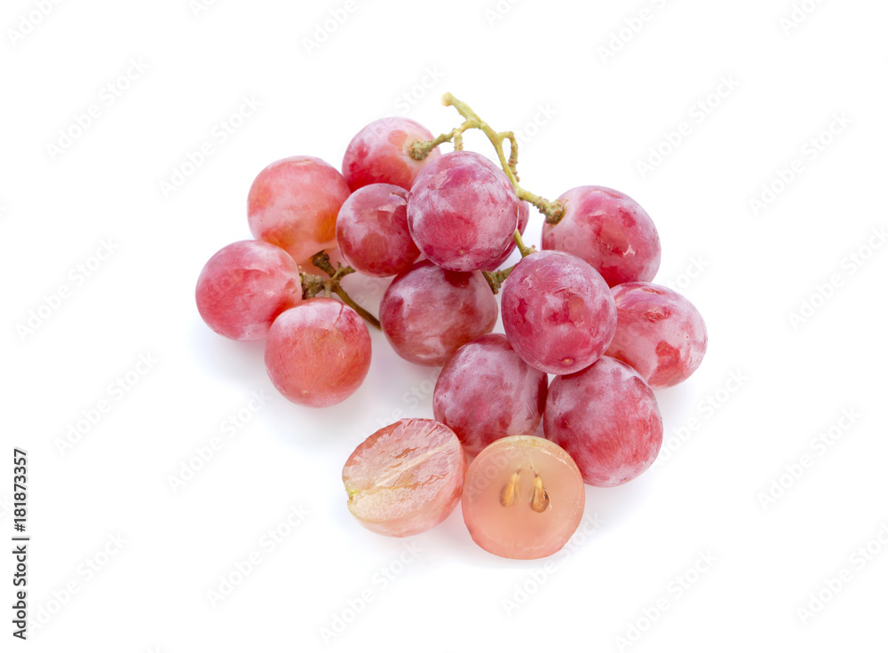 Isolated grapes on white background