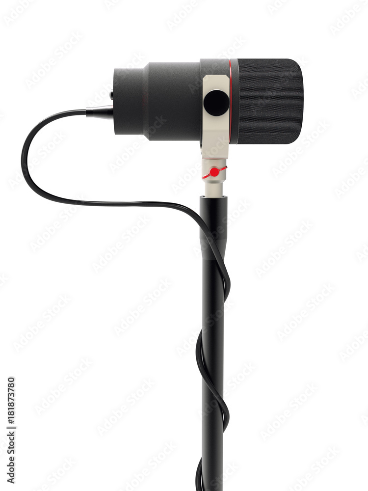 3d render of studio microphone isolated on white background 3d render of studio microphone isolated on white background
