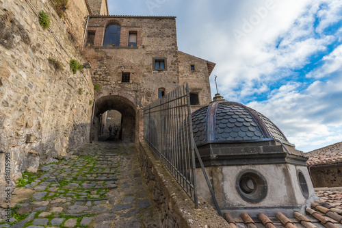 Bolsena  Italy  - The medieval town with castle on Bolsena Lake  Lazio region  central Italy
