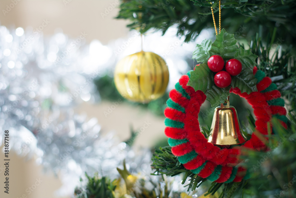 Fototapeta premium Christmas tree and Christmas decorations