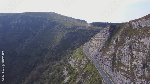 Aerial view of nice road in the mountains, Spain photo