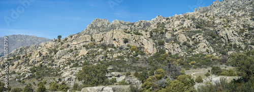 Panoramic views of La Cabrera Range, in Guadarrama Mountains, Madrid, Spain