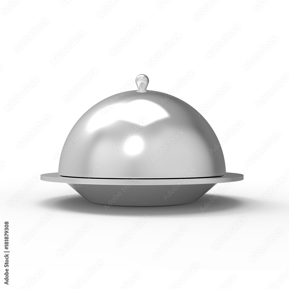 Restaurant cloche plate, 3d illustration Restaurant cloche plate, 3d illustration