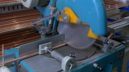 Cutting holes perforation stamping of metal sheets on industrial CNC machine. Automation of work. Refrigeration and ventilation equipment and air conditioners. Modern technologies.