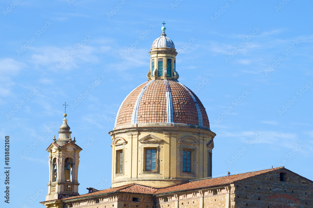 Dome of the Church of San Frediano in Cestello close-up. Florence, Italy
