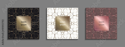 Set of luxury cover templates. Vector cover design for placards, banners, flyers, presentations and cards