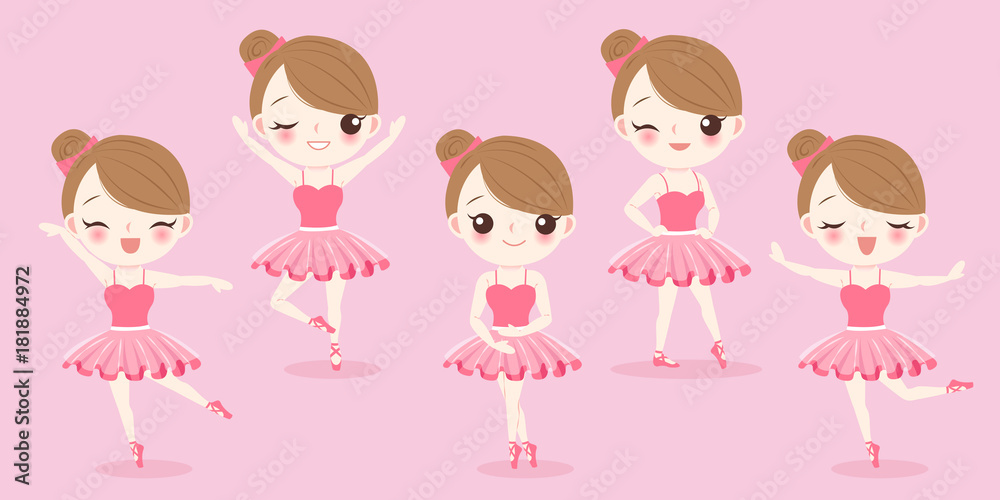 cartoon woman with ballet cartoon woman with ballet