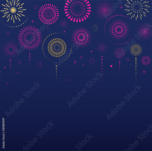 Fireworks and celebration background, winner, victory poster