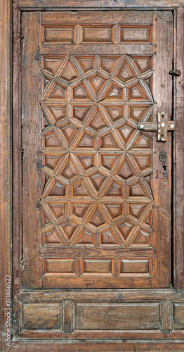 Wooden ornate door at Best El Sehemy, Cairo, Egypt photo