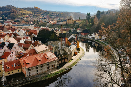 Beautiful view of old town at Cesky Krumlov ,Czech republic