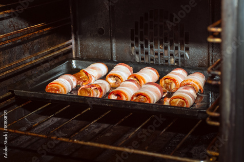 Delicious homemade meatloafs in the oven.