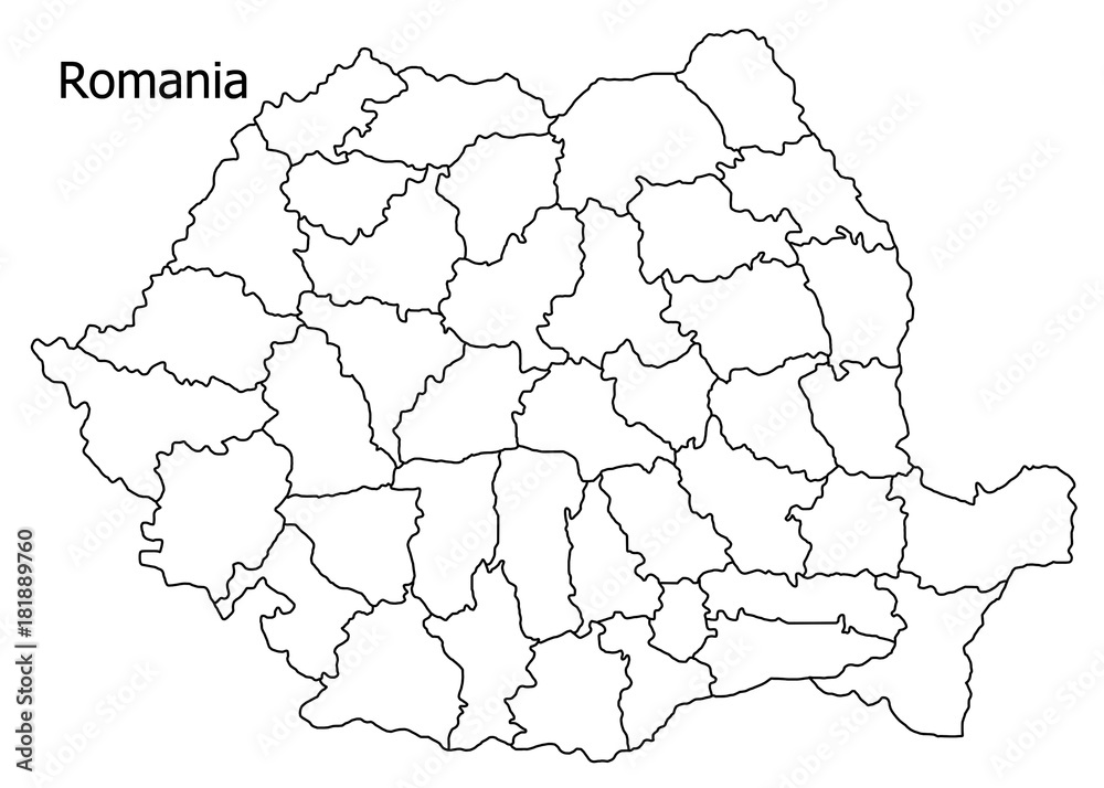 Obraz premium Romania border on a white background circuit