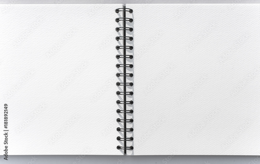 Open drawing with spiral boundbook isolate with clipping path Open drawing with spiral boundbook isolate with clipping path