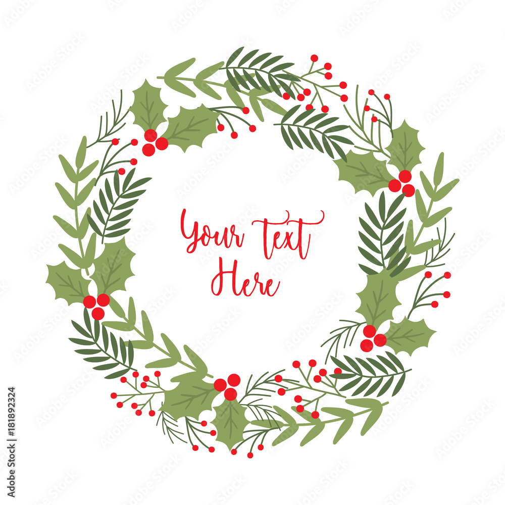 christmas wreath template Stock Vector Adobe Stock christmas wreath template Stock Vector Adobe Stock