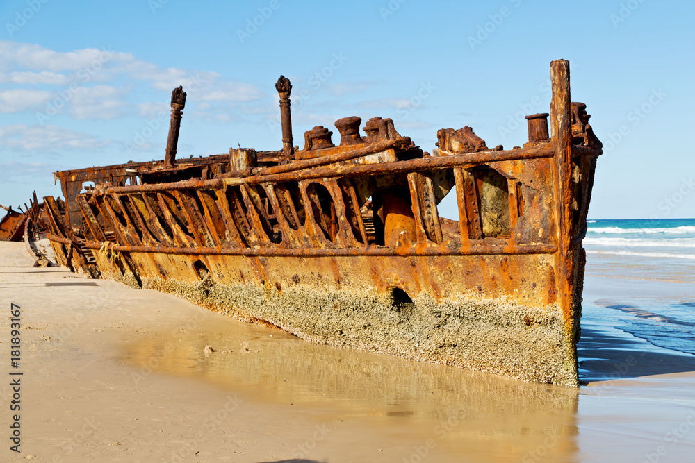 the antique rusty and damagede boat and  corrosion