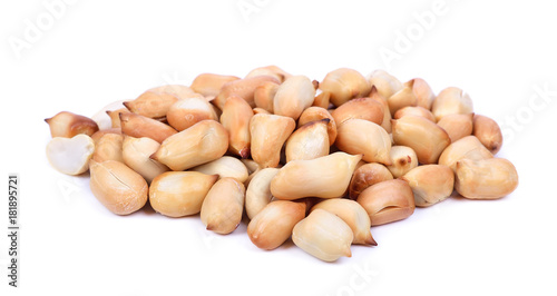 roasted peanuts isolated on white background